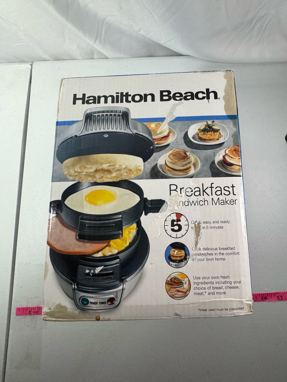 Hamilton Beach Black and Silver Breakfast Sandwich Maker
